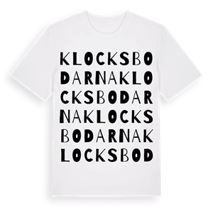 Klocksbodarna ordlek t-shirt – ekologisk bomull t-shirt från Pinshirt