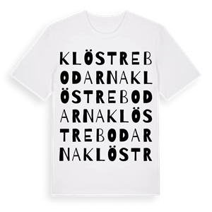 Klöstrebodarna ordlek t-shirt – ekologisk bomull t-shirt från Pinshirt