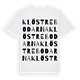 White t-shirt med Klöstrebodarna ordlek t-shirt