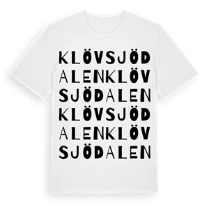 Klövsjödalen ordlek t-shirt – ekologisk bomull t-shirt från Pinshirt