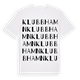 White t-shirt med Klubbhamn ordlek t-shirt