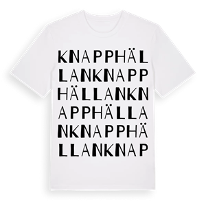 Knapphällan ordlek t-shirt – ekologisk bomull t-shirt från Pinshirt