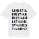 White t-shirt med Knölsta ordlek t-shirt