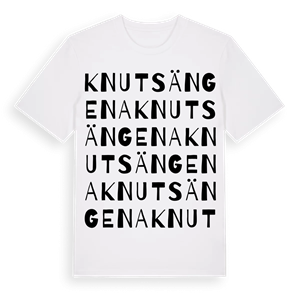 Knutsängena ordlek t-shirt – ekologisk bomull t-shirt från Pinshirt