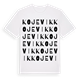White t-shirt med Kojevik ordlek t-shirt