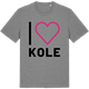 Mid Heather Gray t-shirt med Jag älskar Kole t-shirt stort tryck