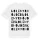 White t-shirt med Kolemyrhöjden ordlek t-shirt