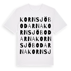 Kornsjöbodarna ordlek t-shirt – ekologisk bomull t-shirt från Pinshirt