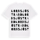 White t-shirt med Kornsjöstrand ordlek t-shirt
