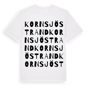 Kornsjöstrand ordlek t-shirt – ekologisk bomull t-shirt från Pinshirt