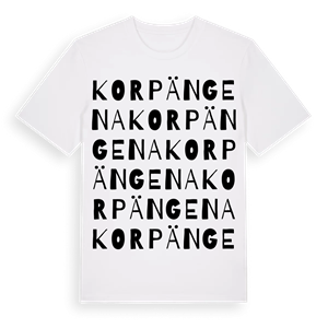 Korpängena ordlek t-shirt – ekologisk bomull t-shirt från Pinshirt