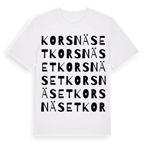 Korsnäset ordlek t-shirt – ekologisk bomull t-shirt från Pinshirt