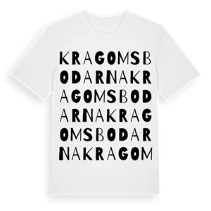 Kragomsbodarna ordlek t-shirt – ekologisk bomull t-shirt från Pinshirt