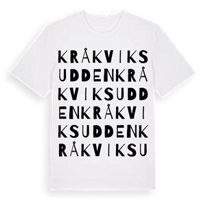 Kråkviksudden ordlek t-shirt – ekologisk bomull t-shirt från Pinshirt