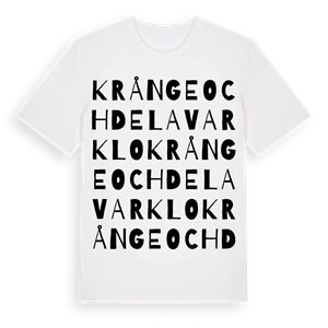 Krånge och del av Arklo ordlek t-shirt – ekologisk bomull t-shirt från Pinshirt