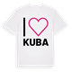 White t-shirt med Jag älskar Kuba t-shirt stort tryck