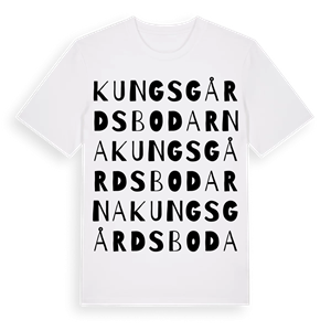 Kungsgårdsbodarna ordlek t-shirt – ekologisk bomull t-shirt från Pinshirt