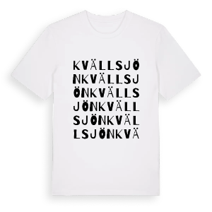 Kvällsjön ordlek t-shirt – ekologisk bomull t-shirt från Pinshirt