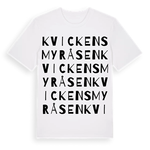 Kvickensmyråsen ordlek t-shirt – ekologisk bomull t-shirt från Pinshirt