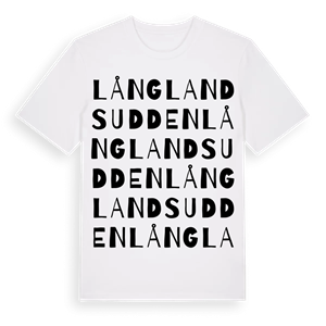 Långlandsudden ordlek t-shirt – ekologisk bomull t-shirt från Pinshirt