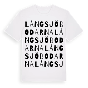 Långsjöbodarna ordlek t-shirt – ekologisk bomull t-shirt från Pinshirt