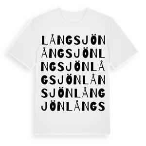 Långsjön ordlek t-shirt – ekologisk bomull t-shirt från Pinshirt