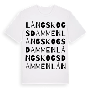 Långskogsdammen ordlek t-shirt – ekologisk bomull t-shirt från Pinshirt