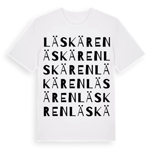 Läskären ordlek t-shirt – ekologisk bomull t-shirt från Pinshirt