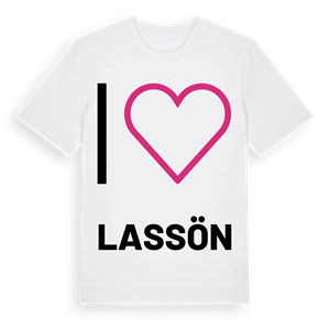 Jag älskar Lassön t-shirt stort tryck – ekologisk bomull t-shirt från Pinshirt