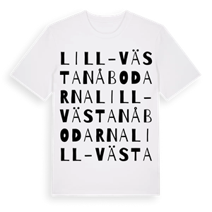 Lill-Västanåbodarna ordlek t-shirt – ekologisk bomull t-shirt från Pinshirt