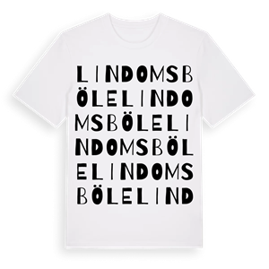 Lindomsböle ordlek t-shirt – ekologisk bomull t-shirt från Pinshirt