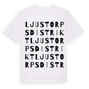Ljustorps distrikt ordlek t-shirt – ekologisk bomull t-shirt från Pinshirt