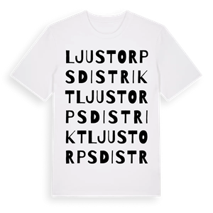 Ljustorps distrikt ordlek t-shirt – ekologisk bomull t-shirt från Pinshirt