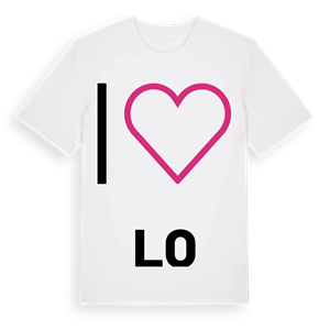 Jag älskar Lo t-shirt stort tryck – ekologisk bomull t-shirt från Pinshirt