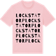 Pink Cotton t-shirt med Lockstatorp ordlek t-shirt