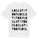 White t-shirt med Lockstatorp ordlek t-shirt