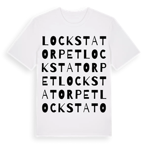 Lockstatorpet ordlek t-shirt – ekologisk bomull t-shirt från Pinshirt