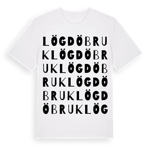 Lögdö bruk ordlek t-shirt – ekologisk bomull t-shirt från Pinshirt