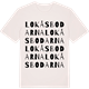 Vintage White t-shirt med Lokåsbodarna ordlek t-shirt