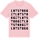 Pink Cotton t-shirt med Lotstorget ordlek t-shirt