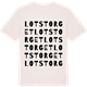 Vintage White t-shirt med Lotstorget ordlek t-shirt