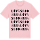 Pink Cotton t-shirt med Lövåsbodarna ordlek t-shirt