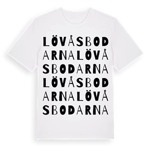 Lövåsbodarna ordlek t-shirt – ekologisk bomull t-shirt från Pinshirt