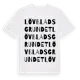 White t-shirt med Lövbladsgrundet ordlek t-shirt