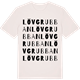 Vintage White t-shirt med Lövgrubban ordlek t-shirt