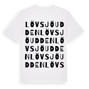 Lövsjöudden ordlek t-shirt – ekologisk bomull t-shirt från Pinshirt