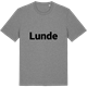 Mid Heather Gray t-shirt med Lunde fetstil t-shirt