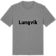 Mid Heather Gray t-shirt med Lungvik fetstil t-shirt