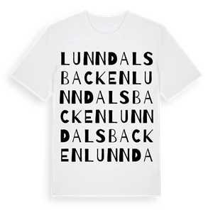 Lunndalsbacken ordlek t-shirt – ekologisk bomull t-shirt från Pinshirt