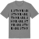 Mid Heather Gray t-shirt med Lutmyran ordlek t-shirt